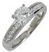 Silver Cz Engagement Ring with Cz shoulders