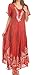 Sakkas Ronny Lace Embroidered Cap Sleeve Tie Dye Wash Caftan Dress/Cover Up