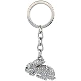 Jeweled Bunny Rabbit Key Chain, Key Ring, Key Holder, Key Tag , Key Fob, w/ Brilliant Cut Swarovski Crystals, 3-1/2 tall