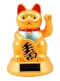 Solar Powered Gold Chinese Lucky Fortune Cat