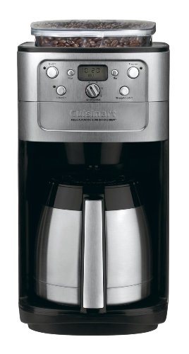 Cuisinart (DGB-900BC) 12 Cup Grind & Brew Coffeemaker (Brushed Chrome) + Cuisinart DCG-12BC Grind Central Coffee Grinder (Refurbished)