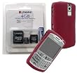 Dark Red Silicone Skin Cover Case and Kingston 4GB microSDHC Class 4 Memory Card with miniSD, SD Adapter for Blackberry Curve 8300 8310 8320 8330