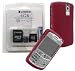 Combo of Dark Red Silicone Skin Cover Case and Kingston 4GB microSDHC Class 4 Memory Card with miniSD, SD Adapter for Blackberry Curve 8300 8310 8320 8330