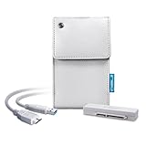 ineo iPile I-NA214U Plus, 2.5-Inch SATA External Hard Drive Module to USB 3.0 with Leather Pouch (White)