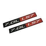 2 x (Pair Set) Red Black 7.0L LS7 Liter Real Aluminum Engine Hood Emblem Badge for... 