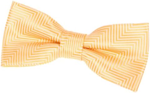 Retreez Herringbone Stripe Woven Pre-tied Bow Tie (4.5") - Yellow
