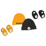 NFL Pittsburgh Steelers Infant Clothing Set, 4-Piece, 2 Caps & 2 Booties