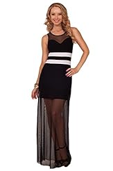 Chiffon Colorblocking  Illusion Cocktail Sweetheart Sleeveless Evening Dress/Prom Dress/Party Dress/Maxi Dress  With Rhinestones