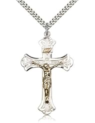 Two-Tone GF/SS Crucifix Pendant