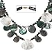 14K YELLOW GOLD AND SHELL W/BLACK ONYX, EMATITE DOUBLE-STRAND NECKLACE, 17"