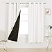Deconovo Full Blackout Curtains Double Layer Lined Drapes Complete Blackout Curtains Heat and Sound Reducing Curtains for Nursery 52W x 72L Inch Cream Set of 2