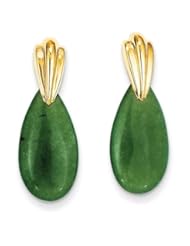MadiK® Kids 14k Yellow Gold Polished Thai Quartz Drop Dangle Post Earrings
