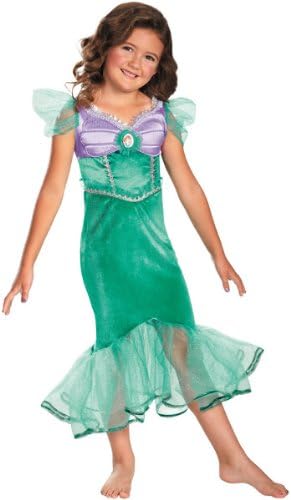 Girl'S Costume: Ariel Sparkle Classic- Small *** Product Description: Seafoam Dress With Little Mermaid Ariel Character Cameo. Children'S Small Fits Girl'S Size 4-6. ***