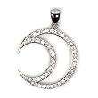 STERLING SILVER CZ PENDANT - 25mm Moon