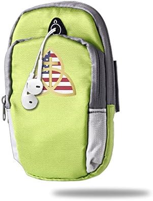 Outdoor Christian Cross USA Flag Armband Men Sports Smartphone Case Screen Size From 5.5" To 6' Zip