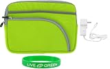 Non-OEM Amazon Kindle DX 9.7 Tri-Pocket Sleeve Case with Home Wall Charger - Neon