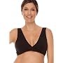 Lamaze Cotton Spandex Sleep Bra for Nursing and Maternity - Black, L