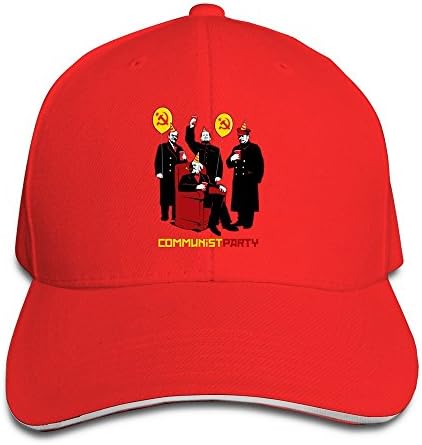 Communist Party Adjustable Sandwish Plain Hat Red