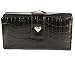 Mundi Moc Croc Tab Frame Clutch Wallet in Choice of Colors (Black)
