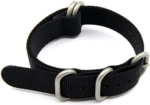 High Quality Zulu Watch Band Nato Strap Thick and Soft Nylon Material Heavy Duty(black, 22mm)