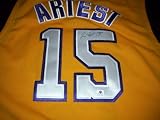 GAI Authentic Ron Artest Autograph Gold Los Angeles Lakers Jersey