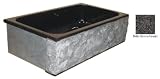 Quiescence SI-FSC-3319-BB Single Bowl Granite Farm Basin with Chiseled Apron 33'' x 19''- baltic brown