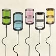 Outdoor Garden Stake Votive Candle Holders - Set of 5 Assorted Colors