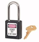 Master Lock 410BLK Safety Series Padlock, High Visibility Aluminum body, 2-Inch, Black