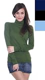 American Apparel Women's Baby Rib Long Sleeve Turtleneck T-shirt