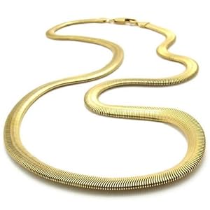KONOV Jewelry Stainless Steel Men's Necklace Snake Chain - Gold 6mm 21.5