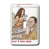  : Londons Times Funny Panel Hollywood Cartoons - Scott And Janis Joplin - Light Switch Covers - single toggle switch