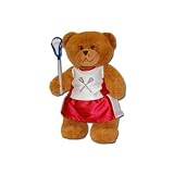 Lacrosse Bear 18" Jointed Sports Bear - Girl with Red & White Uniform/White Stick