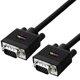 TRIXES Black 5 Metre VGA Monitor Lead for Mac PC Laptop HD LCD TFT TV Cable Male to Male