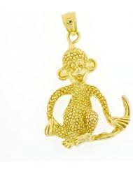 Dazzlers Solid 14k Gold Monkey Charm Pendant Available in three colors from jewelsberry (weights: 3.6 grams only)