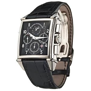 Girard-Perregaux Vintage 1945 Chronograph GMT Men's Automatic Watch 18K White Gold Black Dial on Black Strap 25975-0-53-6056