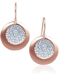 Alex Woo "Lucia" Diamond and 14k Rose Gold Disc Earrings