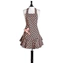 ★チョコブラウンの地にミルキーピンクのドットがガーリー♪ 【ジェシースティール】Jessie Steele Brown & Pink Polka Dot エプロン 111-JS-94J