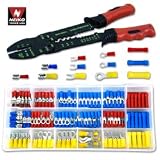 175 Pieces Solderless Wire Terminal & Connection with Wire Stripper Crimper Tool