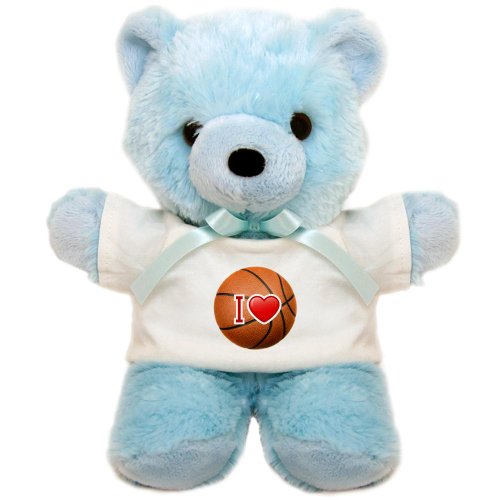 Teddy Bear Blue I Love Basketball