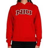 NCAA Northern Illinois Huskies Ladies Arch Applique Midweight Pullover Hoodie - Red