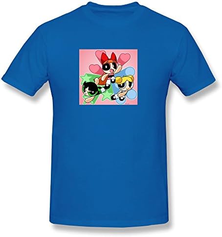 ZHAOO Men The Powerpuff Girls Shirt RoyalBlue L