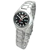 【日本製逆輸入海外モデル】SEIKO セイコー ファイヴ SEIKO 5 自動巻き&手巻き式レディース腕時計 ブラックダイアル メタルベルト SYMC27K1