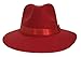 Bigood Unisex Women Imitation Cashmere Large Brim Panama Sun Fedora Hat Red