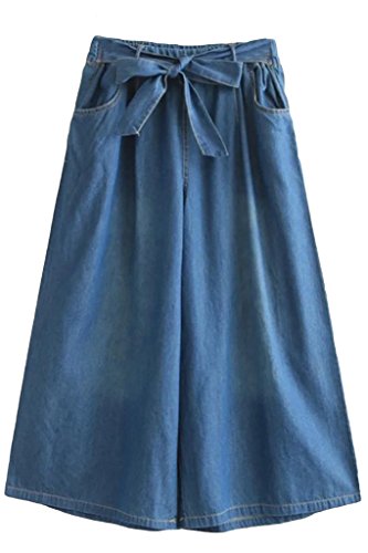 （アッシュランゲル）ASHERANGELレディース ガウチョパンツ ガウチョ デニム スカート風 ワイドパンツ 2color