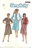 Simplicity 5496 Sewing Pattern Misses Pullover Shirtdress & Reversible Vest Size 14 - Bust 36