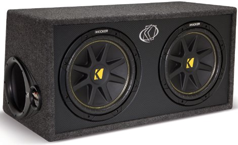 Kicker 10DC124 Dual Vented Sub Enclosure Loaded with 2 Comp Subwoofers