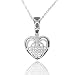 Sterling Silver Celtic Bird-of-Peace Heart Filigree Pendant, 18.5