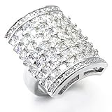 7 Rows Channel Setting CZ Right Hand Ring