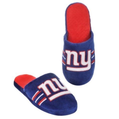 New York Giants 2011 NFL Team Logo Stripe Slide Slippers House Shoes - Extra Large