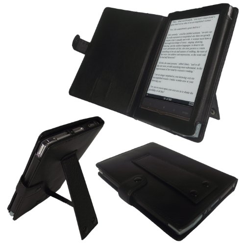 Best Price igadgitz Black Genuine Napa Leather Book Style Case Cover for Sony Portable Digital eReader PRS-650 Pocket Edition with Viewing Stand